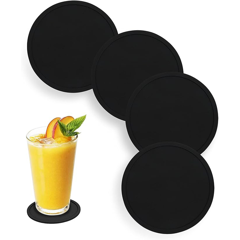 Wine Or Beer - 6-Piece Set of Round Silicone Coasters