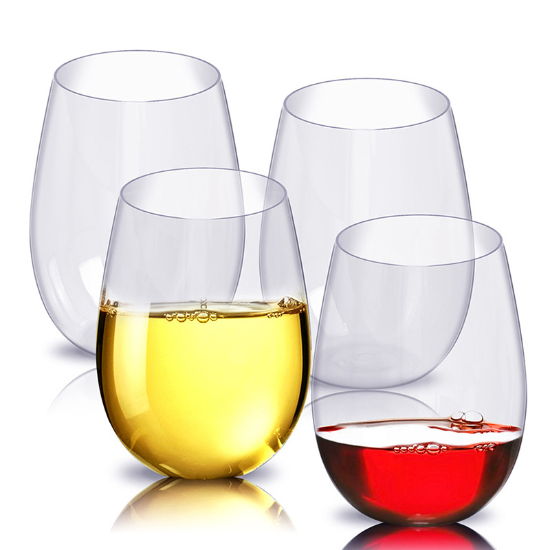 Wine Or Beer - 2/4Pcs Shatterproof Plastic Wine Glass 360/480ML