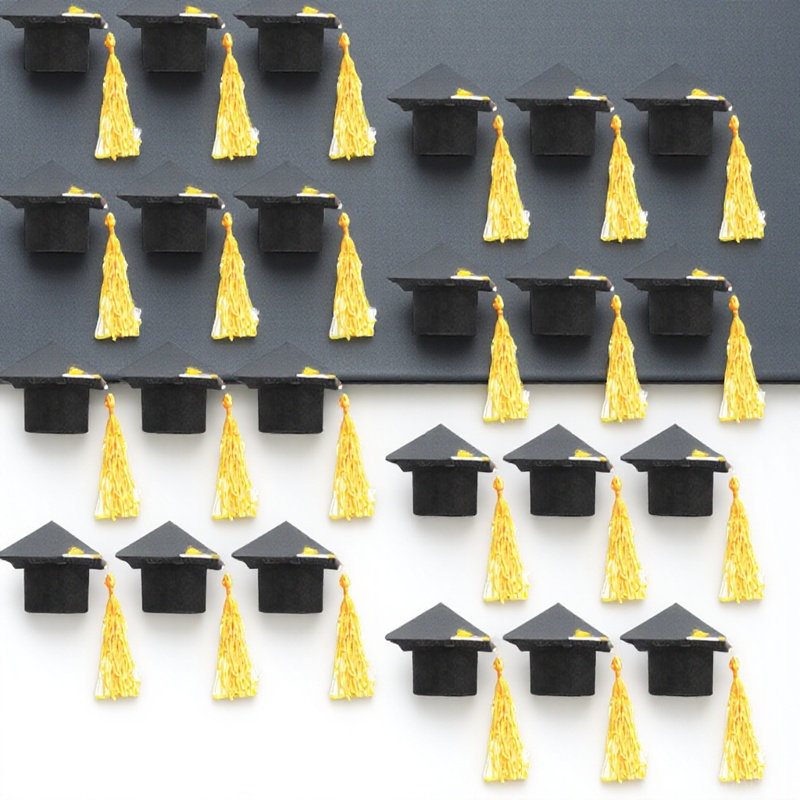 Wine Beer Hat - 24Pcs Mini Graduation Cap Toppers Felt