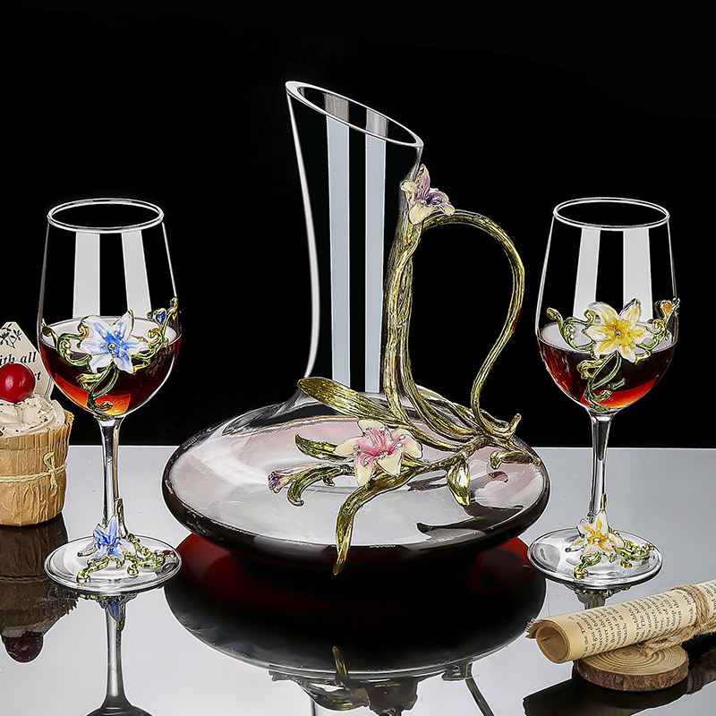 Wine Or Beer - Enamel Crystal Vintage Goblet Set Luxury