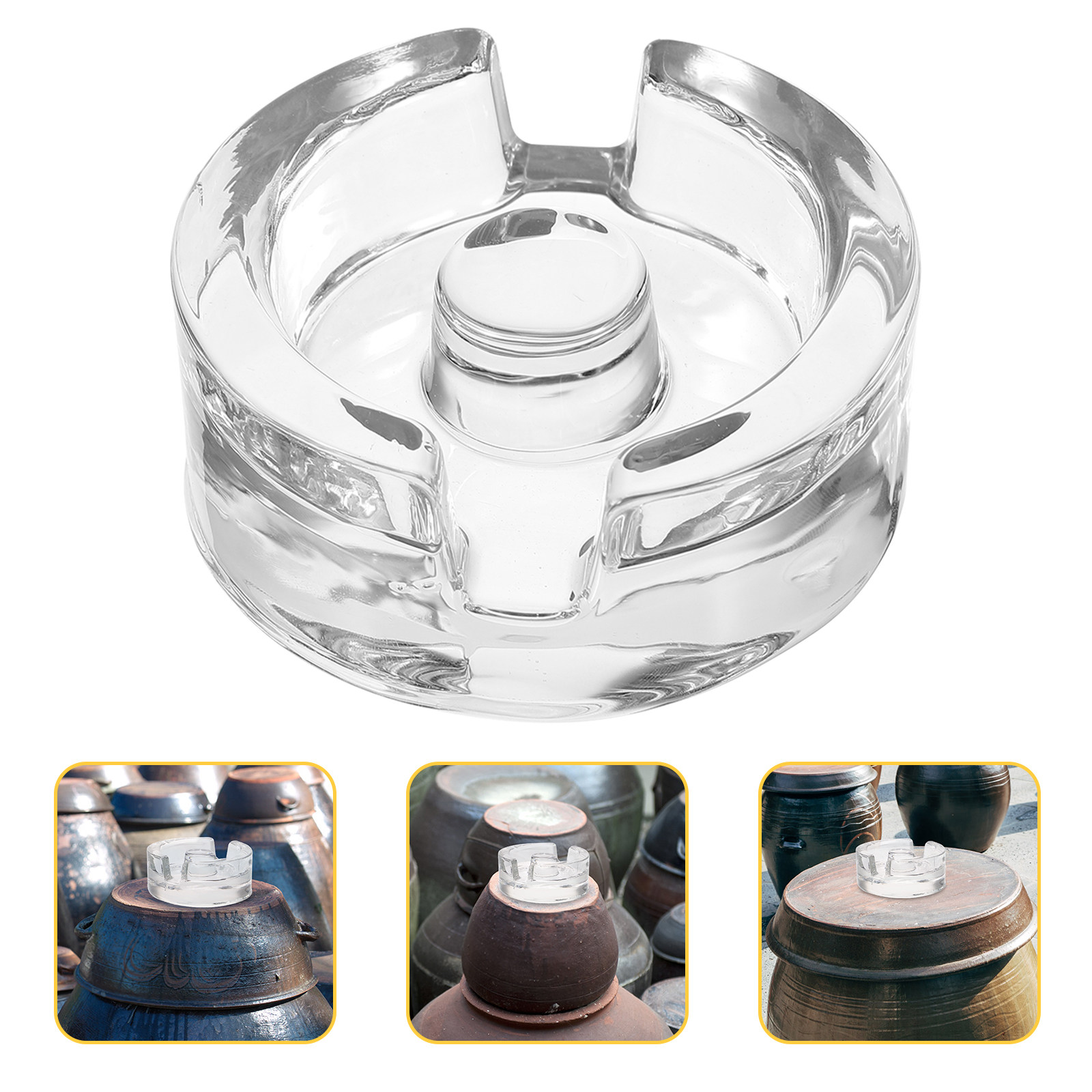 Wine Beer And Cider - Fermentation Weight Glass Lid Small Transparent