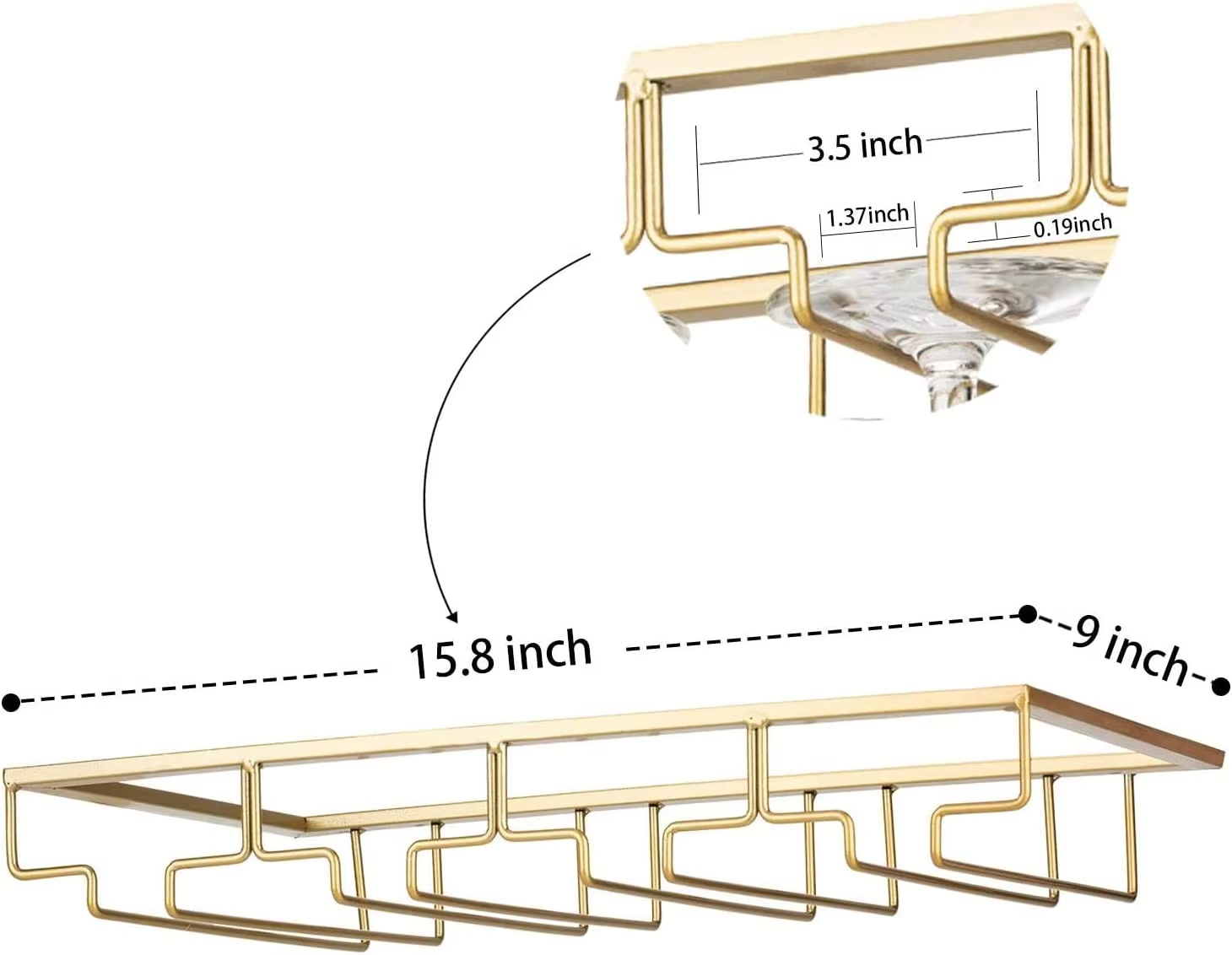 1PCS Wine Glass Rack Under Cab - Wine Or Beer incelemesi ve fiyatı