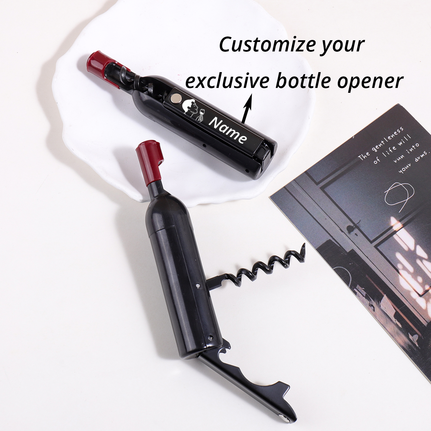 Custom Text Wine Opener Person - Wine With Beer Name incelemesi ve fiyatı
