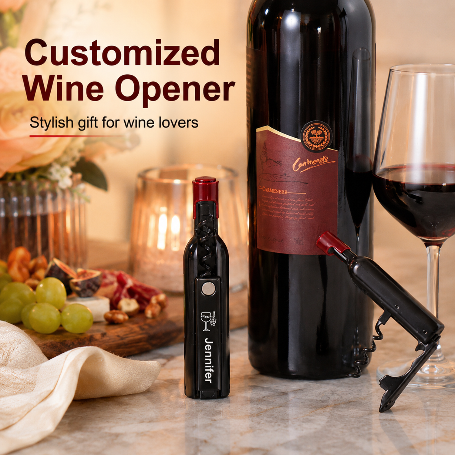 Custom Text Wine Opener Person - Wine With Beer Name incelemesi ve fiyatı