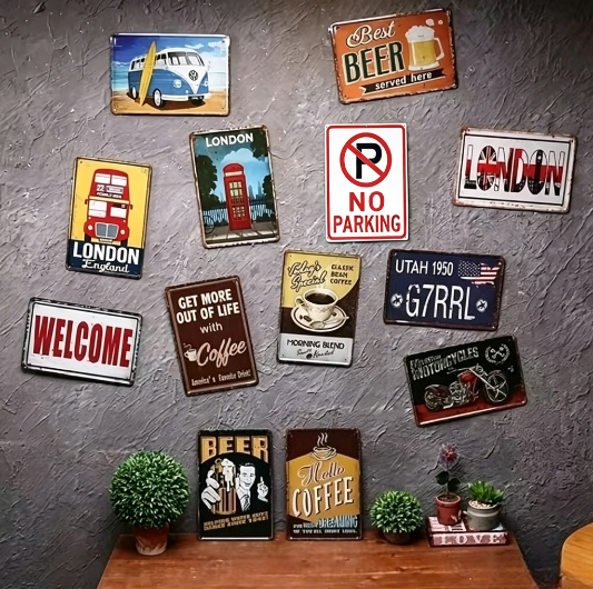 Cats and Wine Vintage Metal Si - Beer Wine Gin incelemesi ve fiyatı