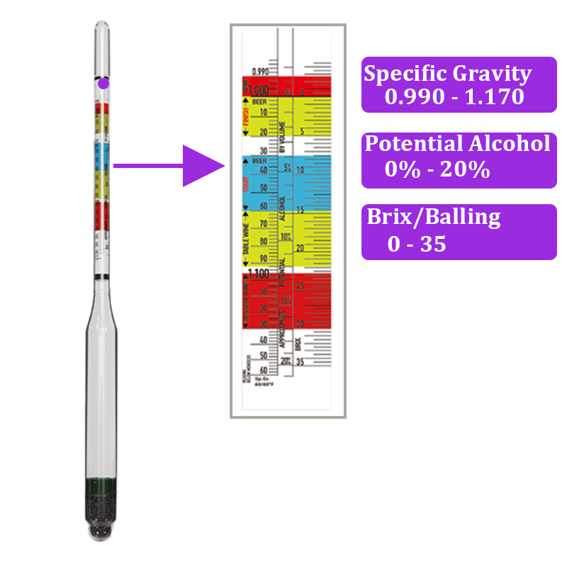 Triple Scale Hydrometer Beer & - Wine Beer And Cider incelemesi ve fiyatı