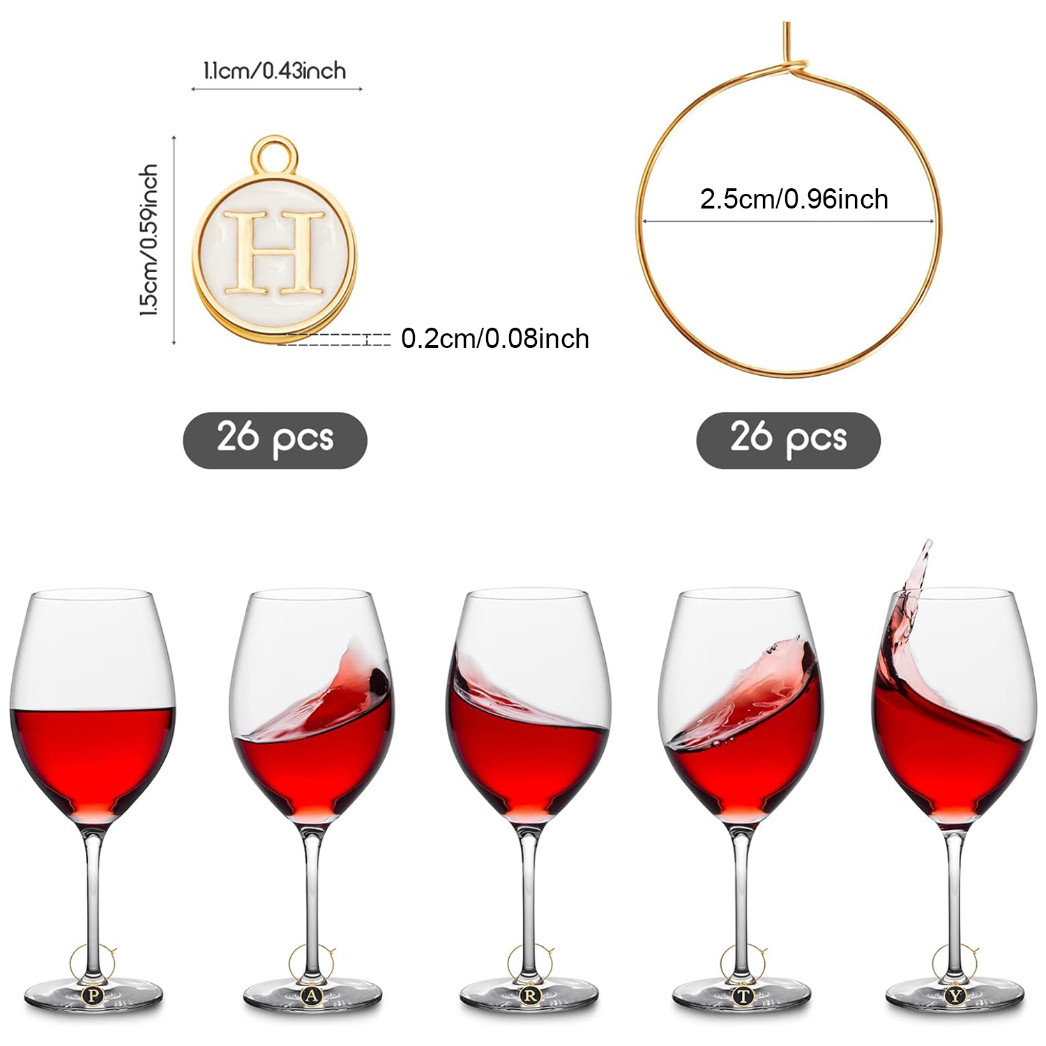 26Pcs Wine Charms for Stem Gla - Wine Or Beer incelemesi ve fiyatı