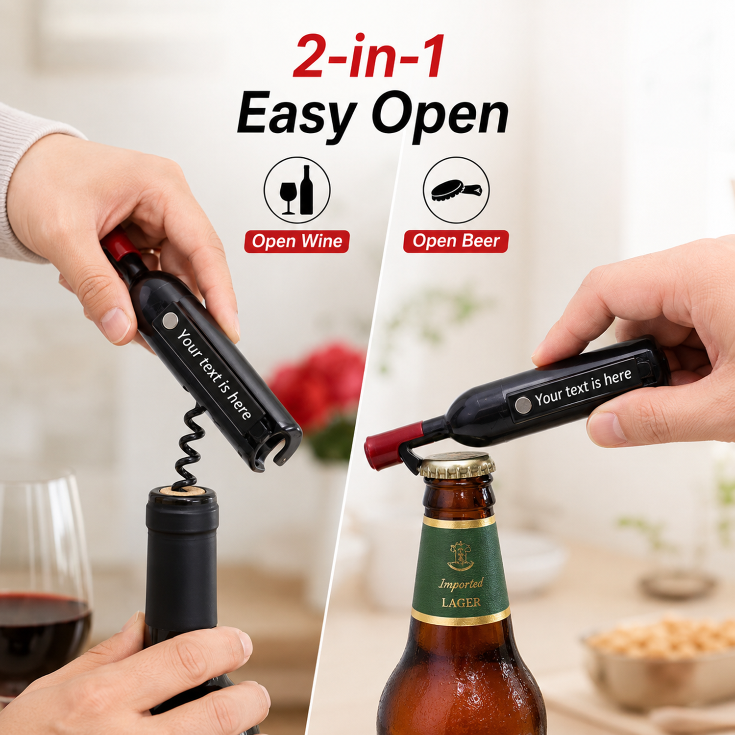 Bottle Shape Custom Text Wine  - Wine With Beer Name incelemesi ve fiyatı