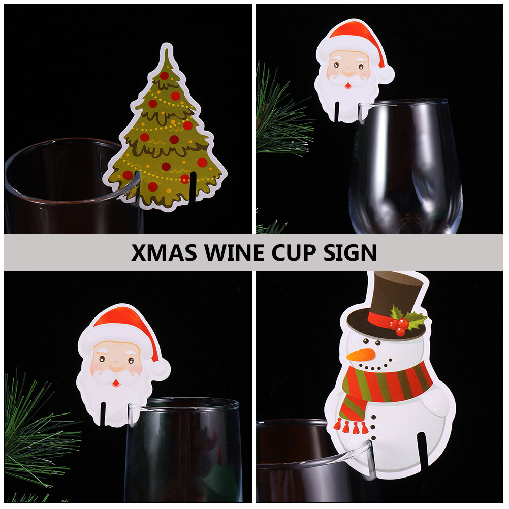 60Pcs Christmas Wine Glass Mar - Wine With Beer Name incelemesi ve fiyatı