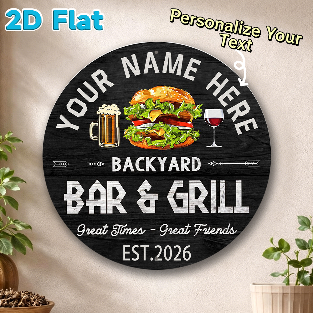 Custom Name & Year Backyard Ba - Wine With Beer Name incelemesi ve fiyatı