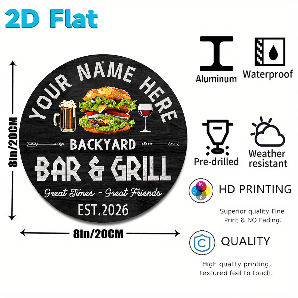 Custom Name & Year Backyard Ba - Wine With Beer Name incelemesi ve fiyatı