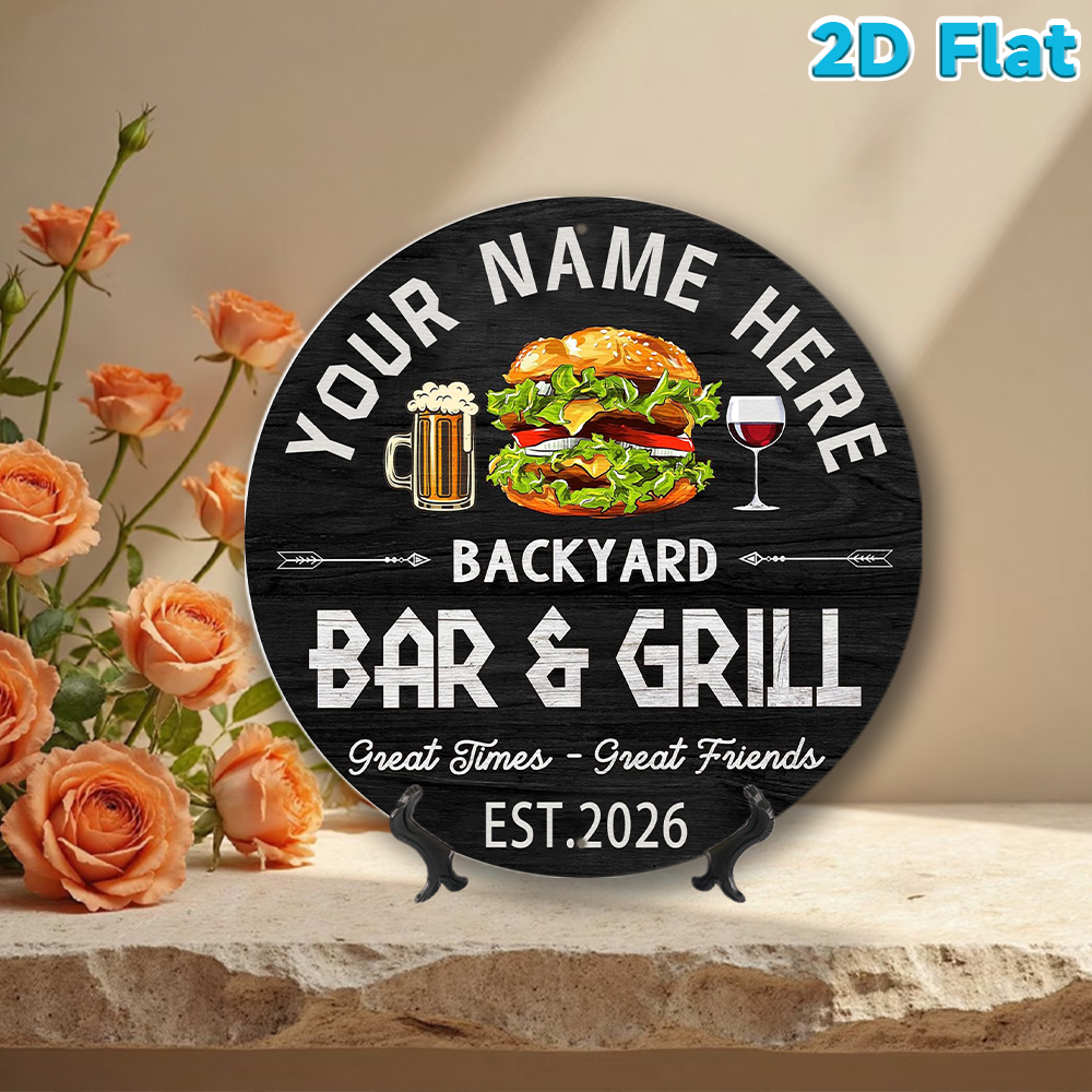 Custom Name & Year Backyard Ba - Wine With Beer Name incelemesi ve fiyatı