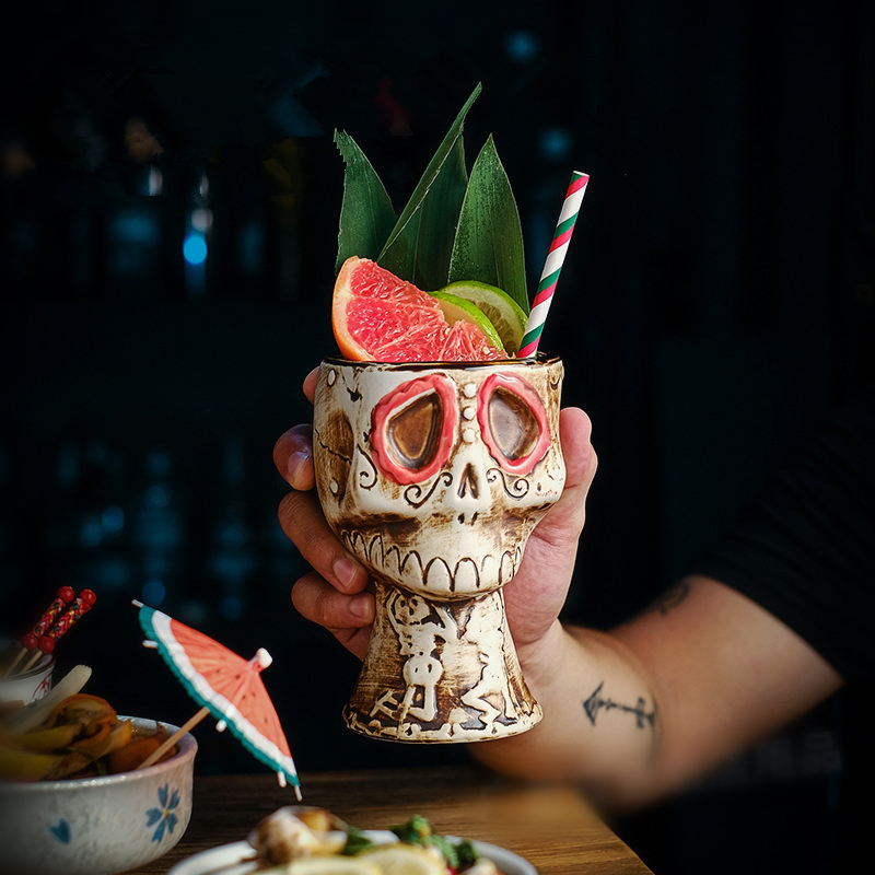 Halloween Skull Ceramic Mug -  - Wine Beer Mixed Drinks incelemesi ve fiyatı