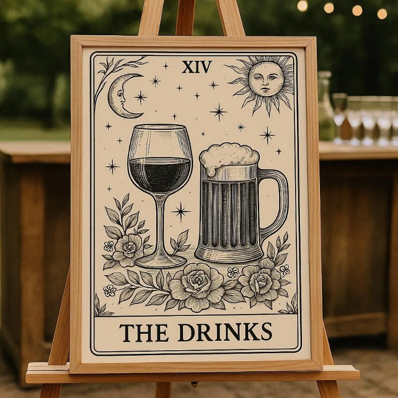 Vintage Tarot Wedding Poster B - Wine Beer Menu incelemesi ve fiyatı