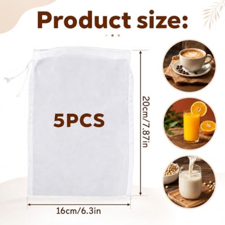 5PCS Nylon Brew Bags, Reusable - Wine Beer And Cider incelemesi ve fiyatı