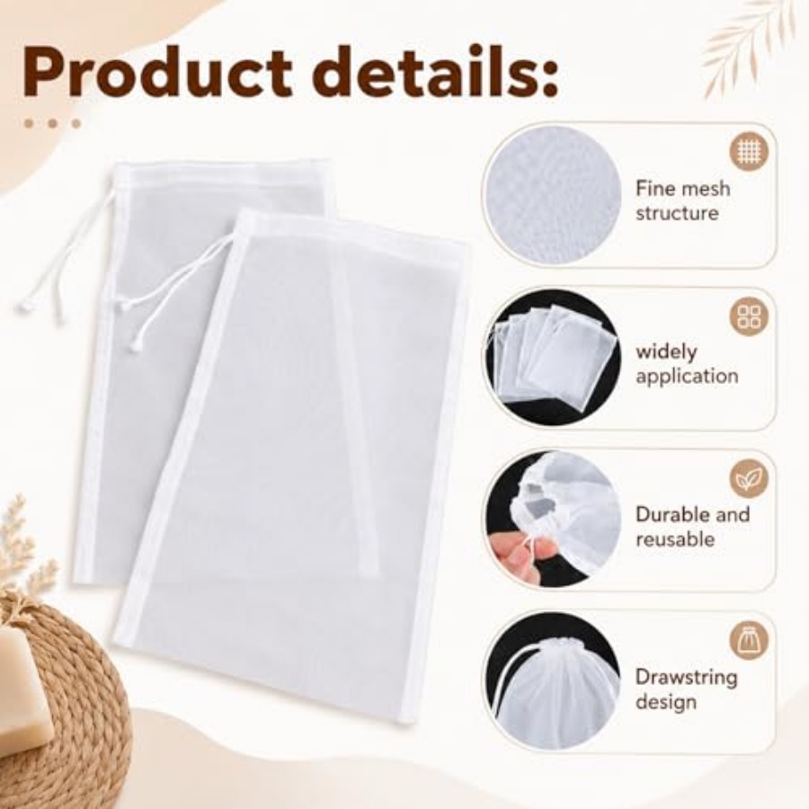5PCS Nylon Brew Bags, Reusable - Wine Beer And Cider incelemesi ve fiyatı