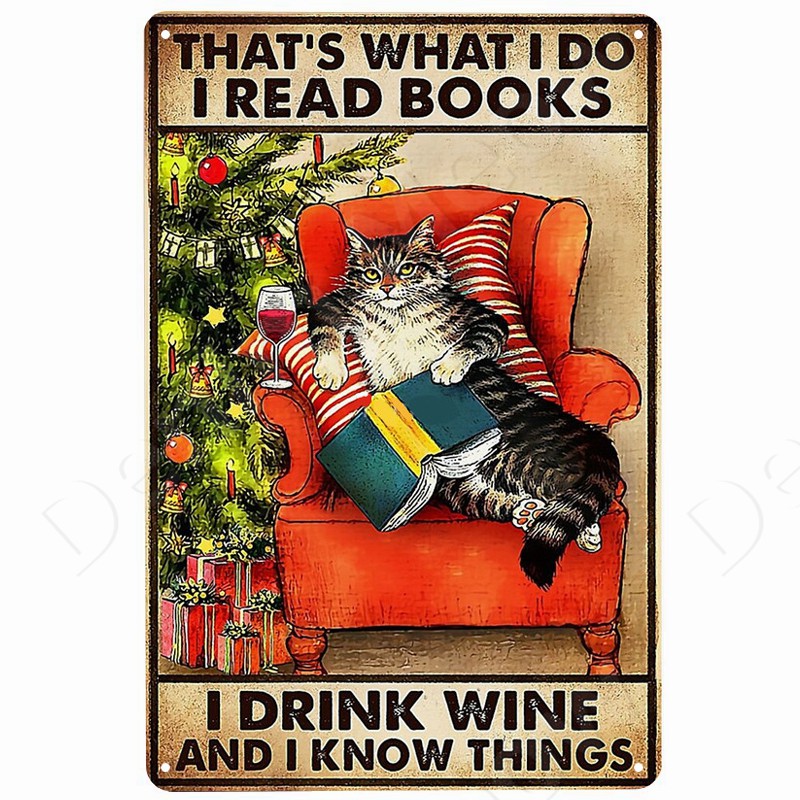 Cats and Wine Vintage Metal Si - Beer Wine Gin incelemesi ve fiyatı