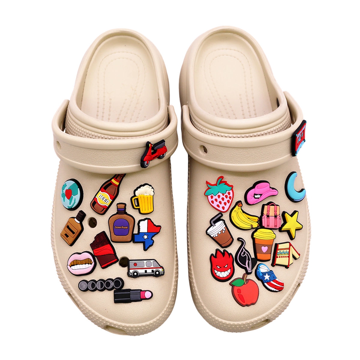 1 Pcs Novelty Shoe Charms Acce - Wine Beer Hat incelemesi ve fiyatı