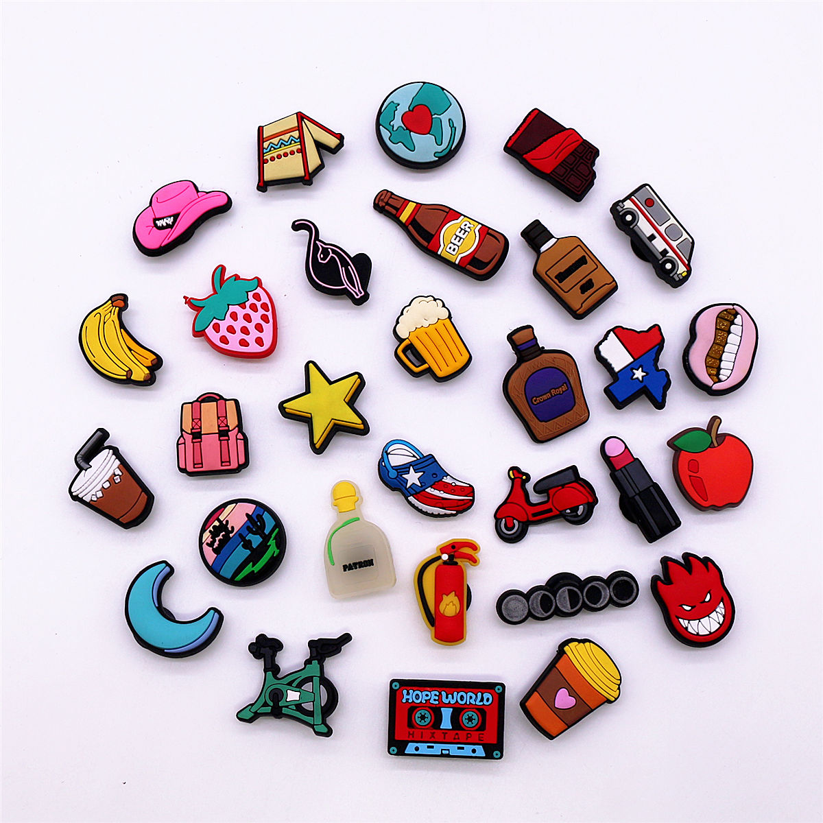 1 Pcs Novelty Shoe Charms Acce - Wine Beer Hat incelemesi ve fiyatı